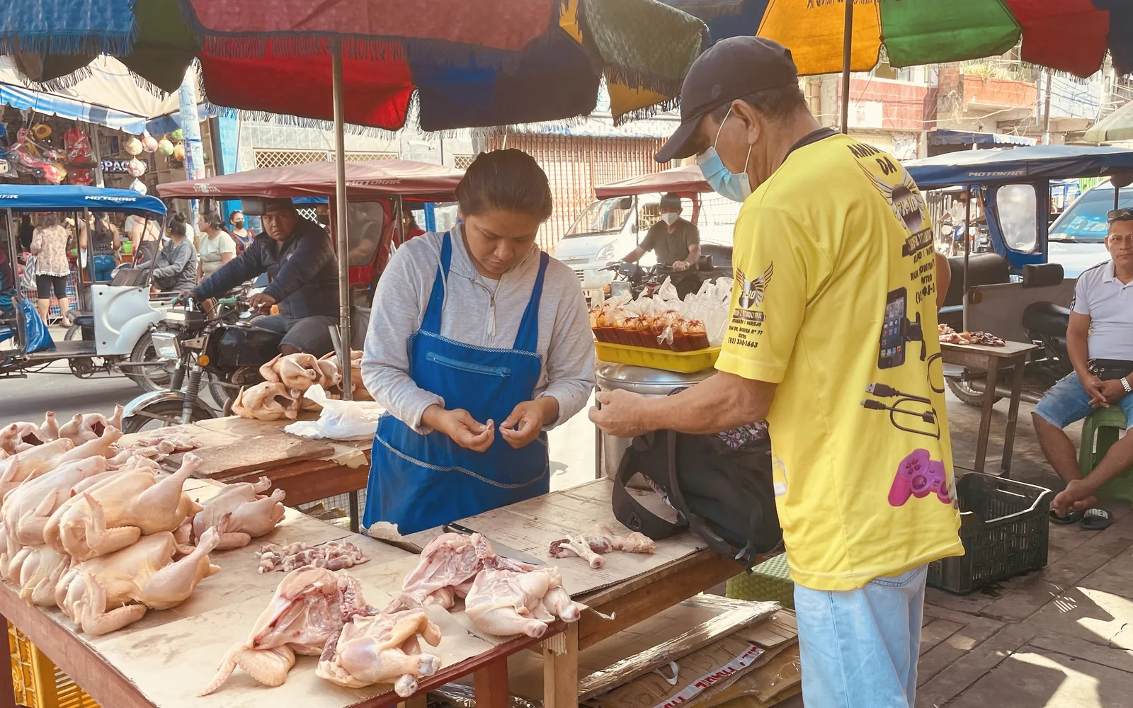 Poultry-market sampling in a busy urban setting